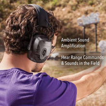 Load image into Gallery viewer, 🤠👍 Howard Leight by Honeywell Impact Pro Sound Amplification Electronic Earmuff (R-01902) with Sharp-Shooter Safety Eyewear, Clear Lens (R-03570)
