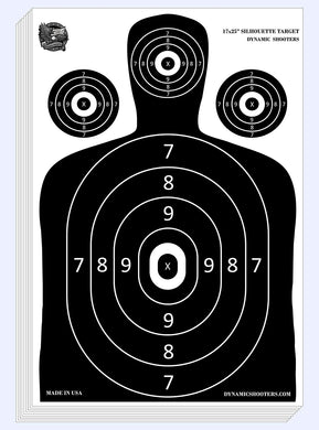 Dynamic Shooters Paper Shooting Targets - Made in USA Large Range Silhouette