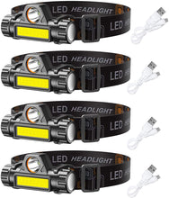 Cargar imagen en el visor de la galería, LED headlamp Flashlight 4-Pack LED