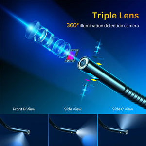 Triple Lens Endoscope Inspection Camera