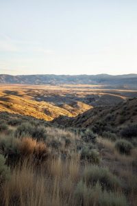 Wide angle view of the Wyoming high desert terrain illustrating where the world record extreme long range shot took place
